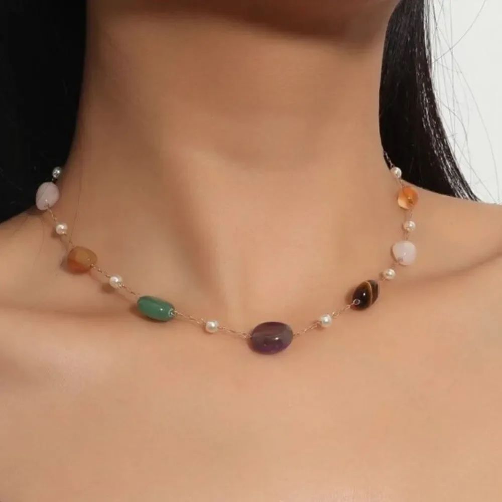 Boho stone necklace S1314